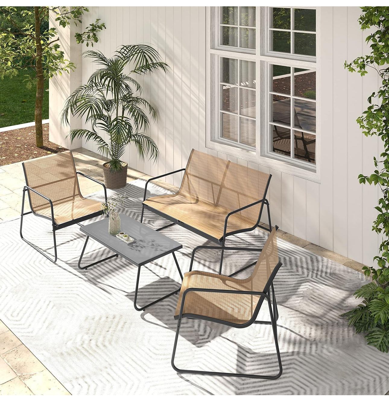 Sets 4 Pieces, Garden Table and Chairs