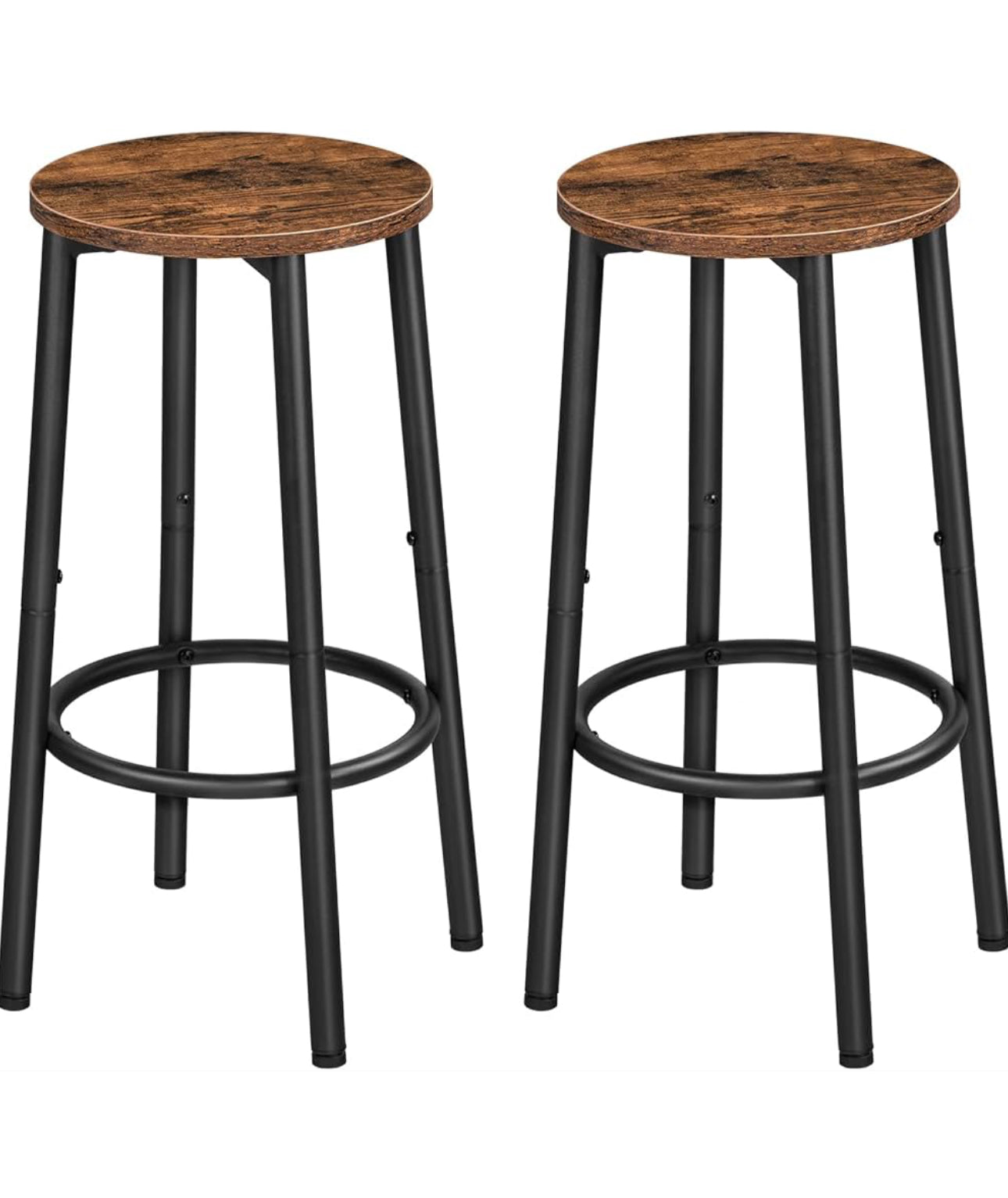 Bar Stools Set of 2, Breakfast Round Bar Chairs