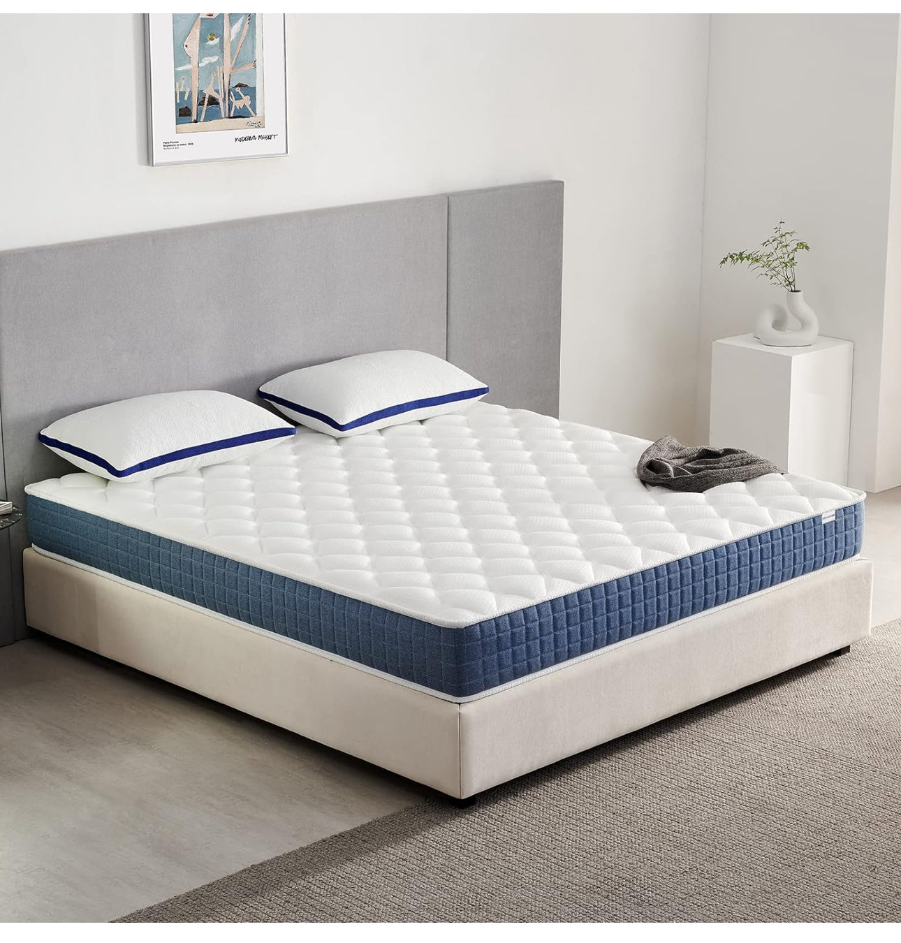 Double Mattress 4FT6 Hybrid Pocket Sprung Memory Foam Mattress.