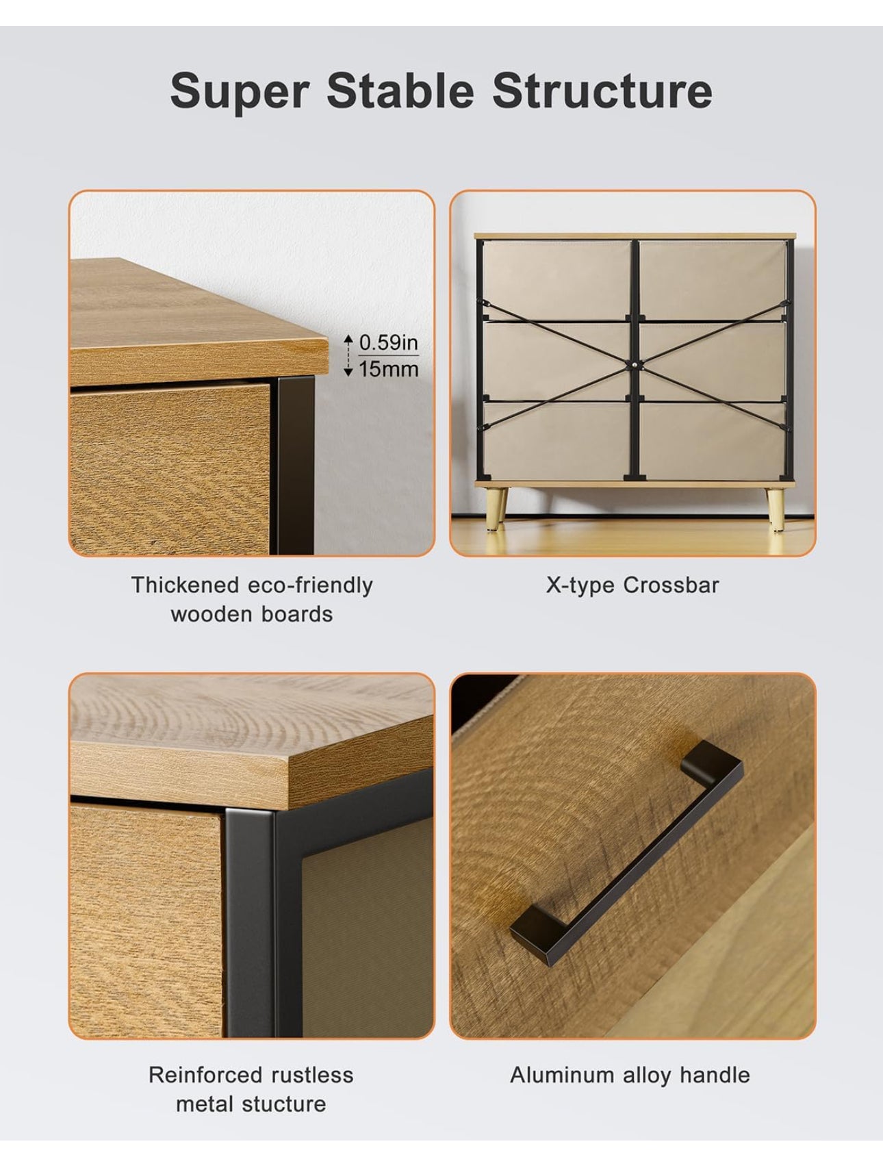 Dresser for Bedroom with 6 Drawers