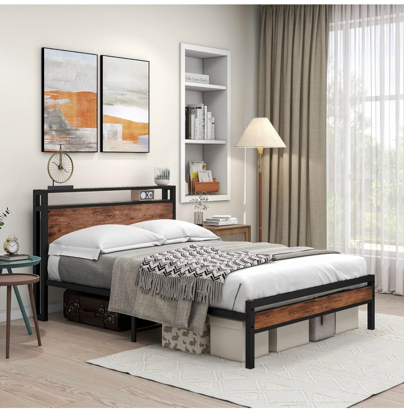 Double Bed Frame with Storage