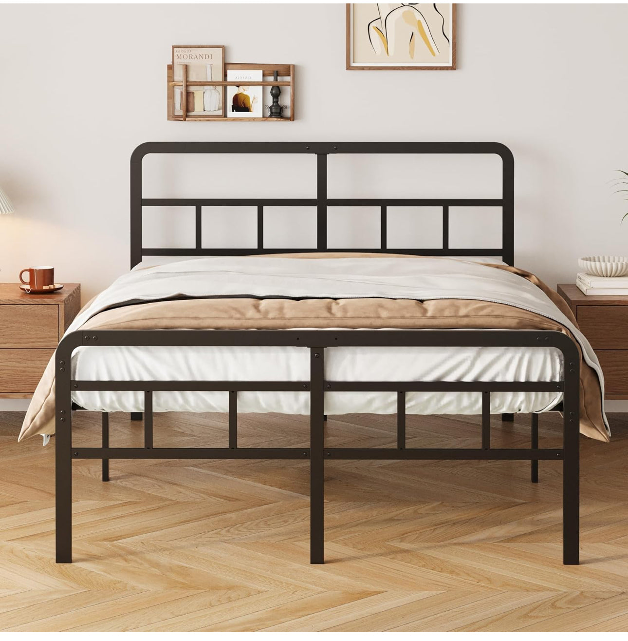 Super King Bed Frame 6ft with Curved Headboard and Footboard, 46cm Height