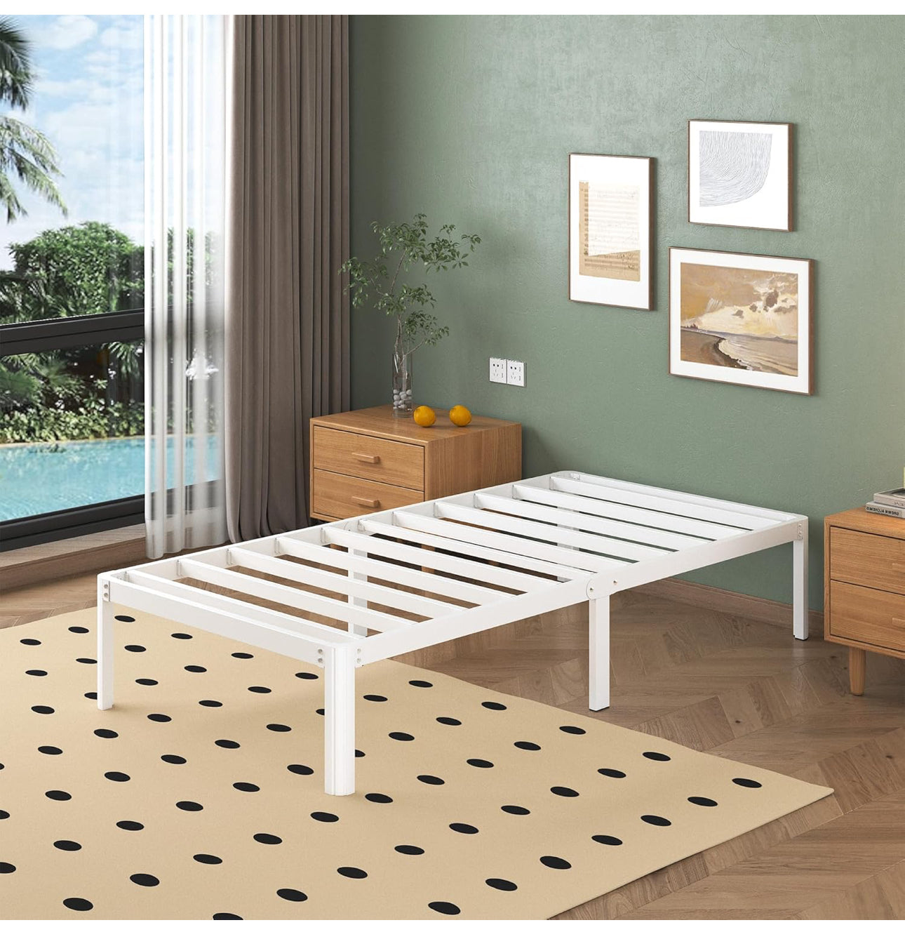 3ft Single Bed Frame with Rounded Corner Legs
