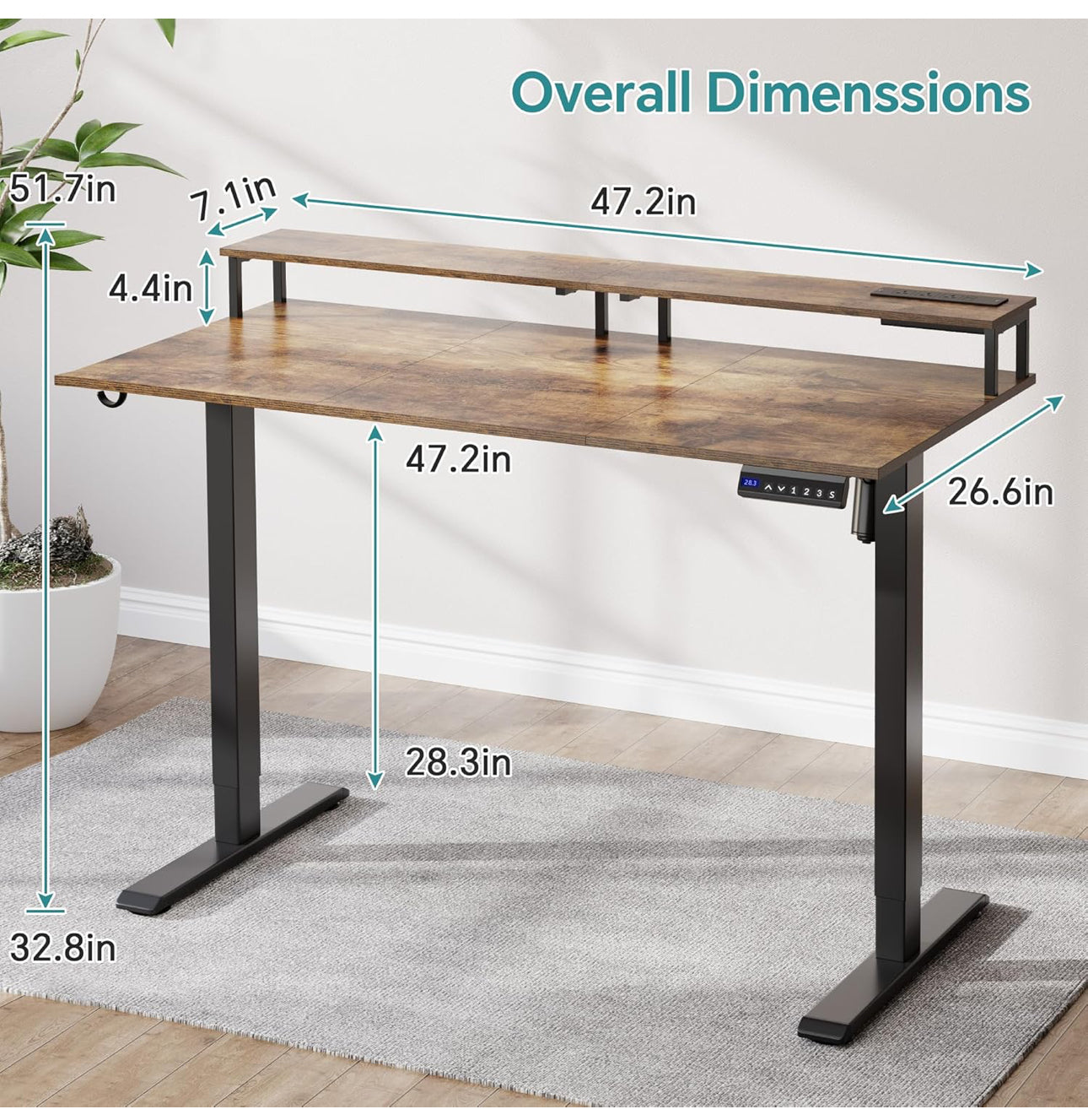 Electric Standing Desk 120 x 60cm