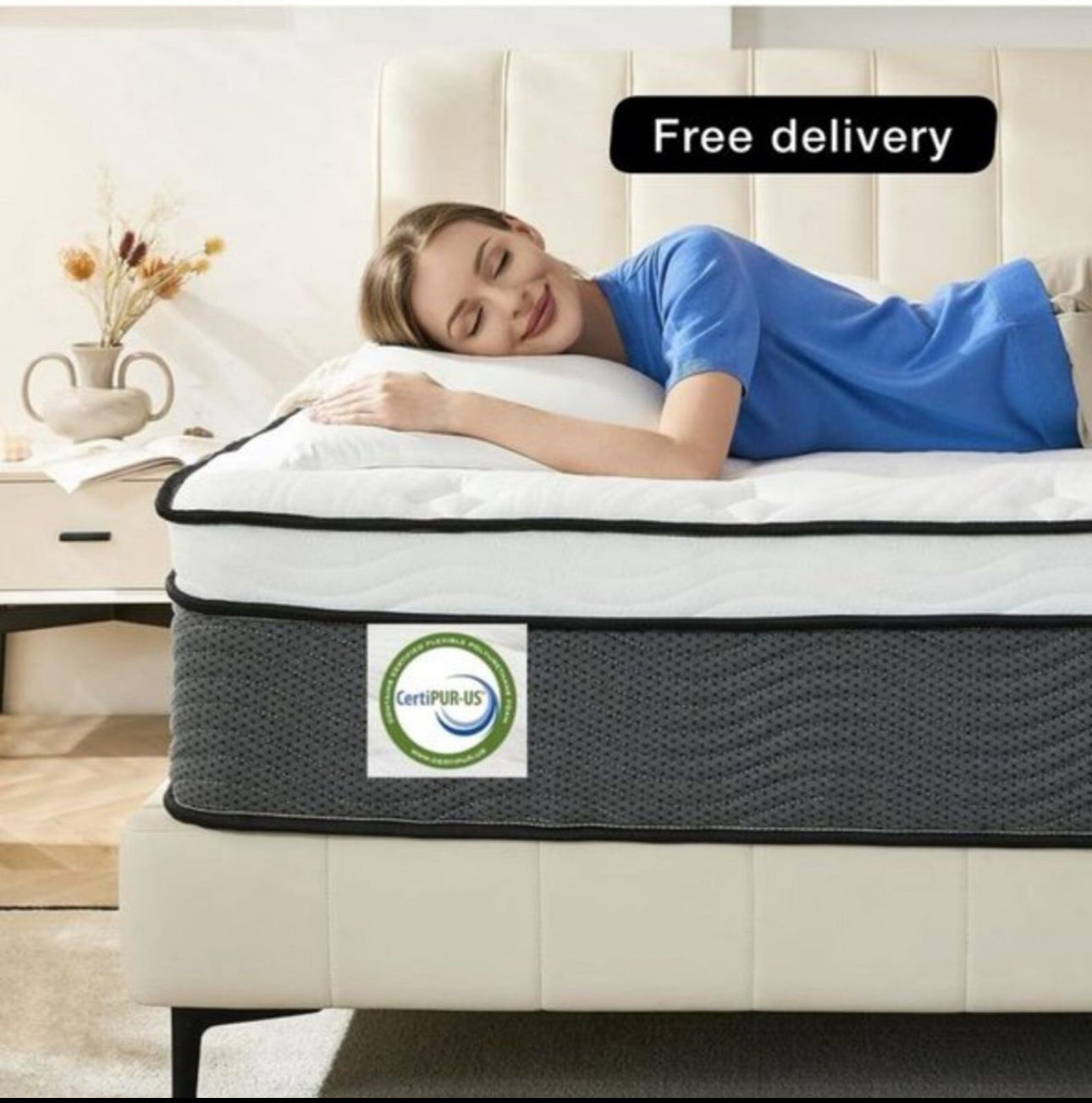 Double Mattress,11 Inch Hybrid Mattress 4FT6 with