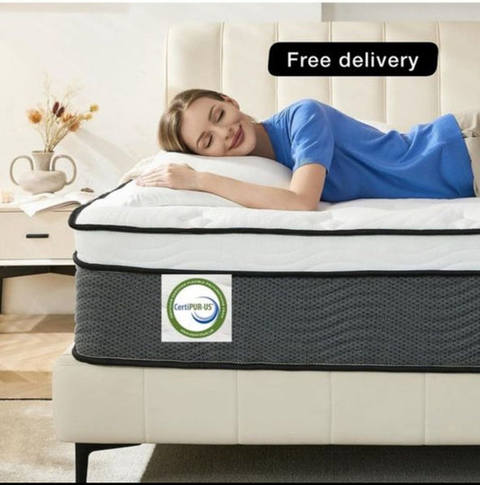 Double Mattress,11 Inch Hybrid Mattress 4FT6 with