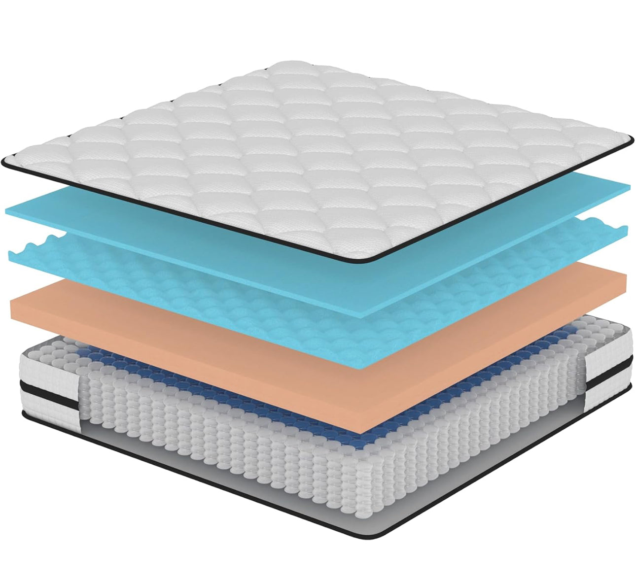 Small Double Mattress, Hybrid Memory Foam and Spring Mattress