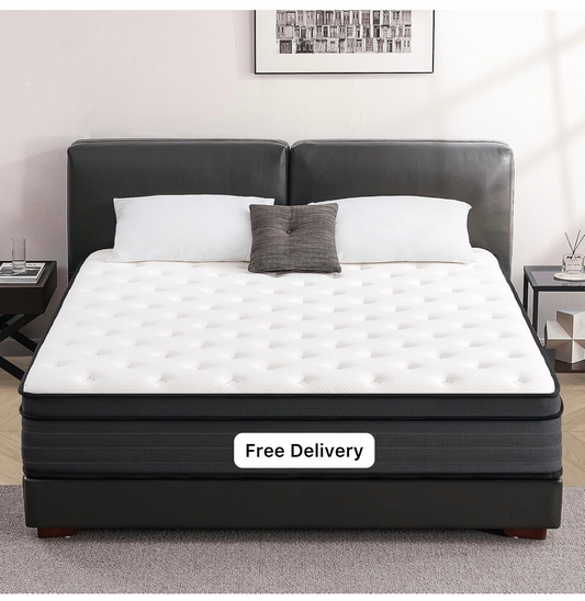 3FT Single Mattress, 10 Inch Memory Foam Hybrid Mattress with Breathable Fabric and Pocket Spring for Motion Isolation, Medium Firm, 90x190x25 cm
