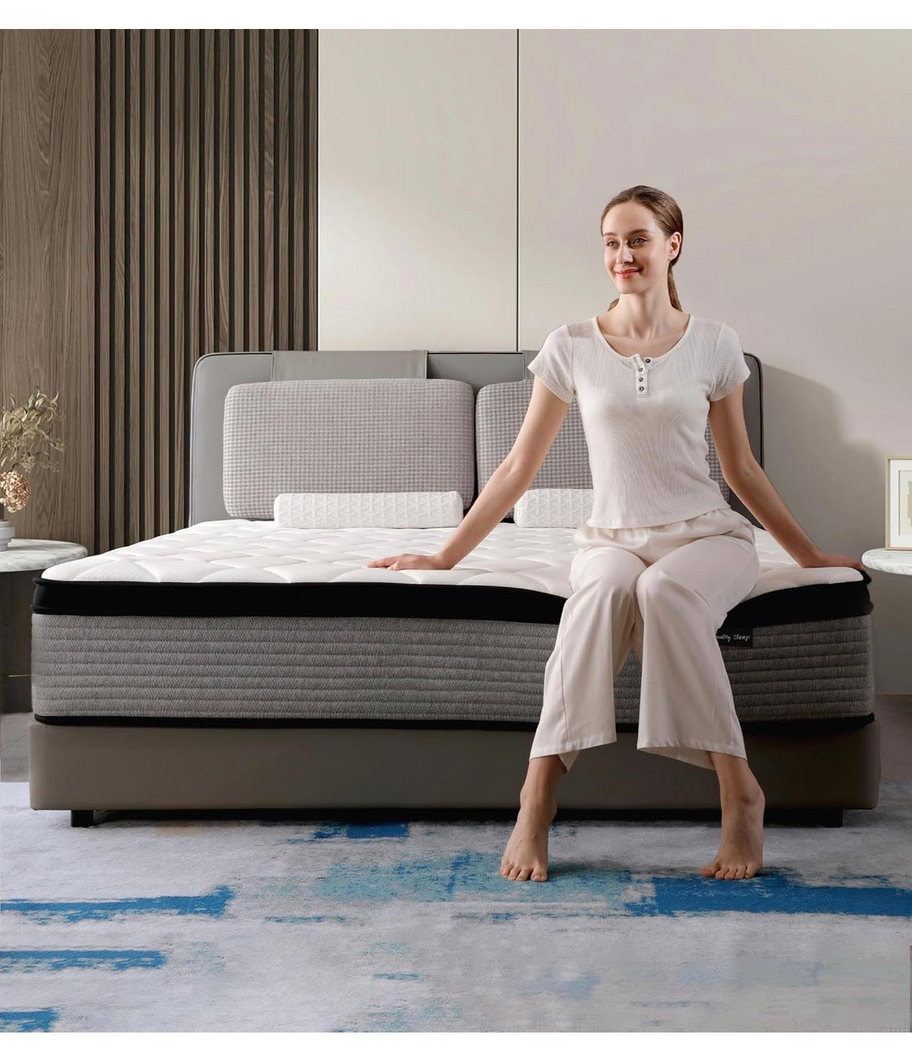 King Size Mattress 5FT, 10.6 Inch Gel Memory Foam Pocket Spring Hybrid, Medium Firm Orthopedic Mattress Back Pain Relief - Edge Support 150x200x27cm