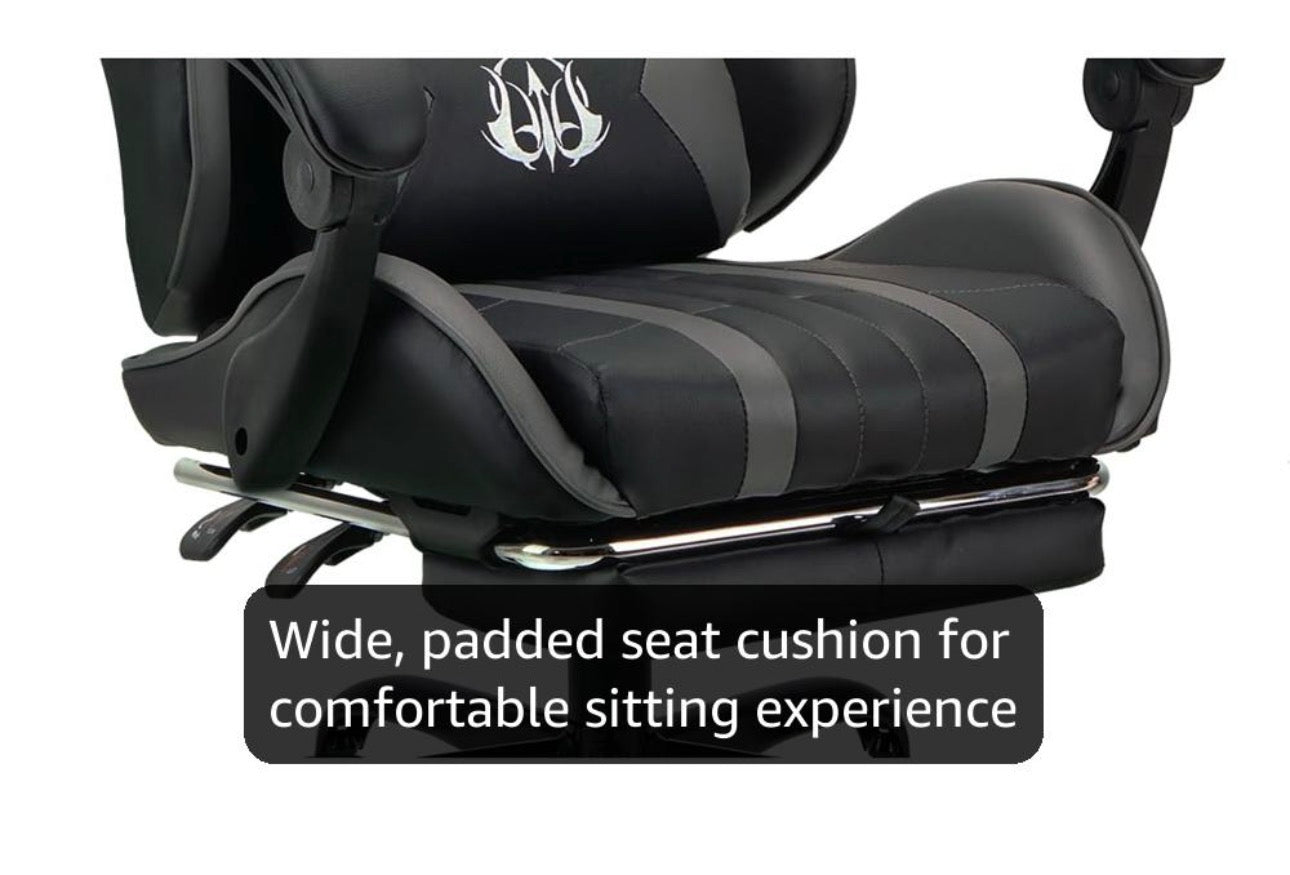 Office chairs reclining seat with footrest adjustable headrest and lumbar cushion high back support padded armrests