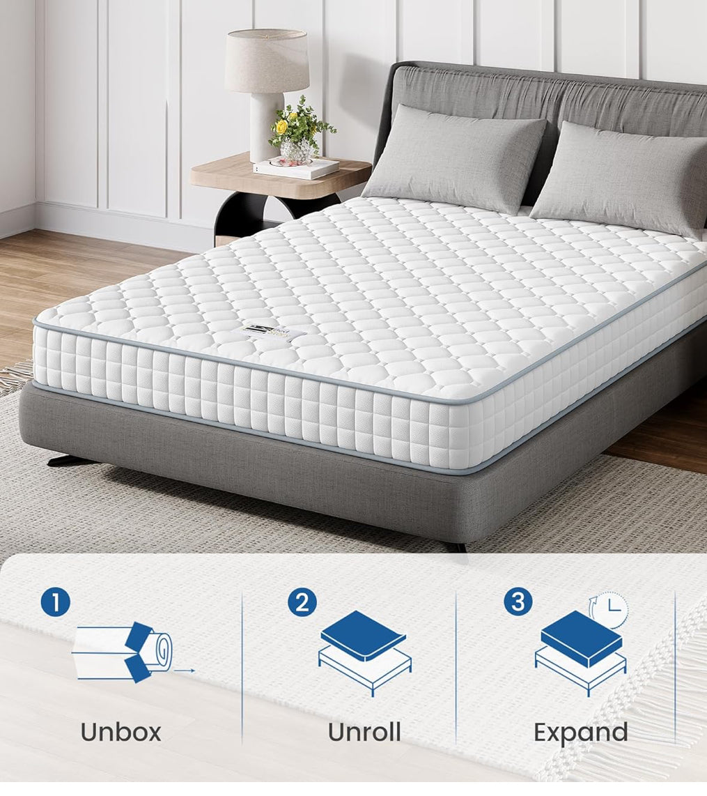 3FT Single Mattress, Sleeping Sprung Mattress Medi