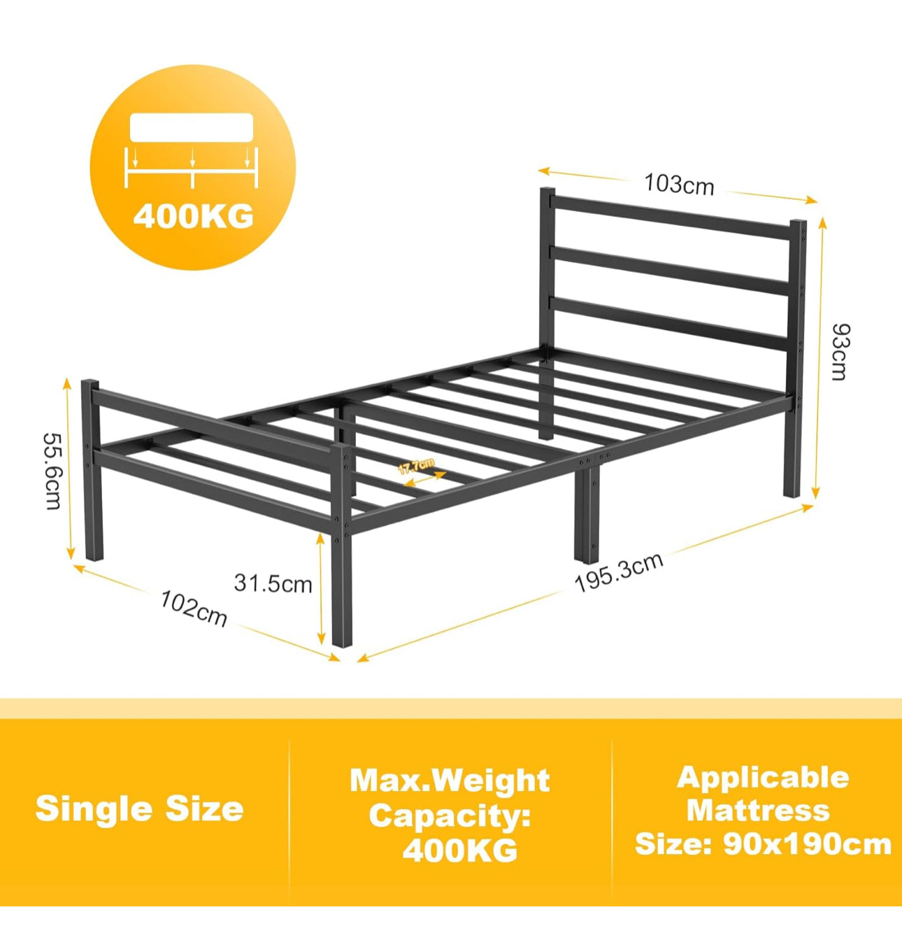 Single Bed Frames with Headboard