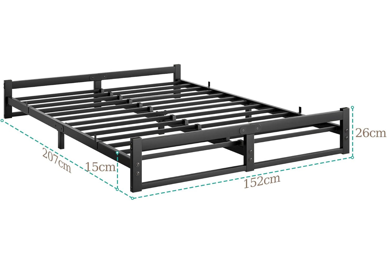 King Size Bed Frame,5ft Floor Bed Frame King Size Bed Base with Steel Slats