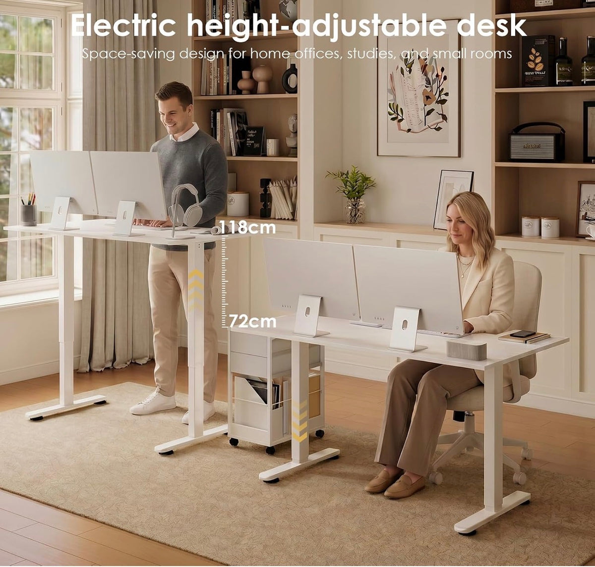 Height Adjustable Desk, U Shaped Standing Desk with 3 Memory Presets
140×70cm Electric Sit Stand Desk, Ergonomic Wrap Around Computer Table, Ultra Quiet Motor for Home Office Living Room, White