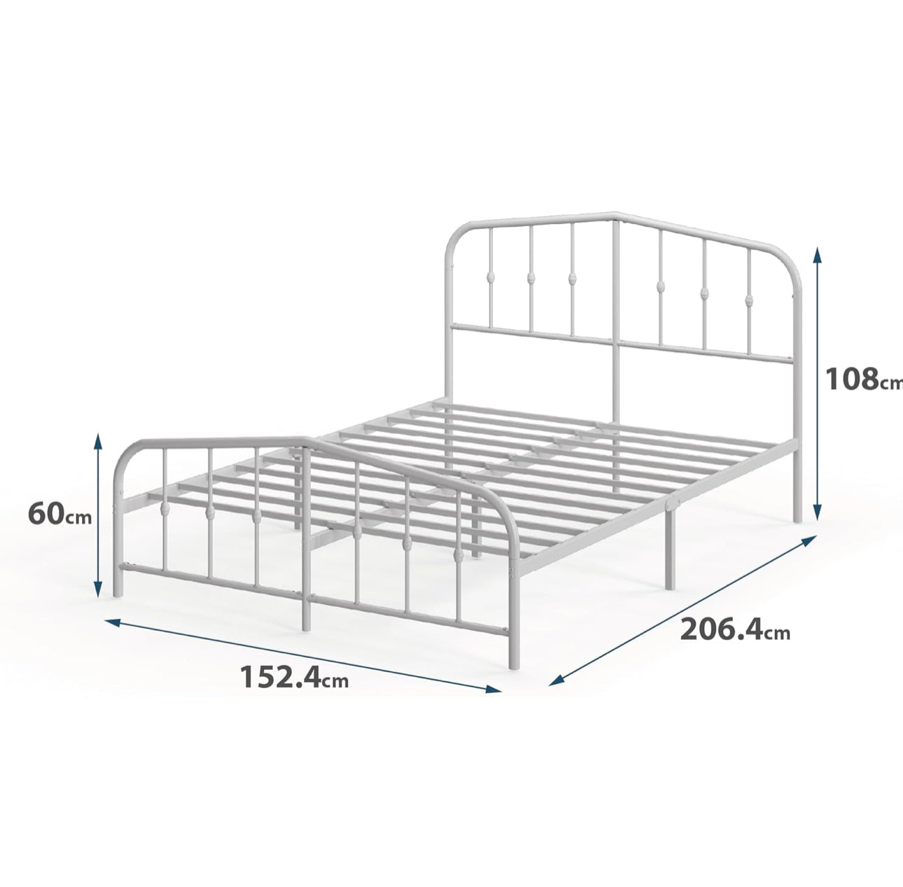 King size Bed frame - Bed 150x200 cm - 30 cm