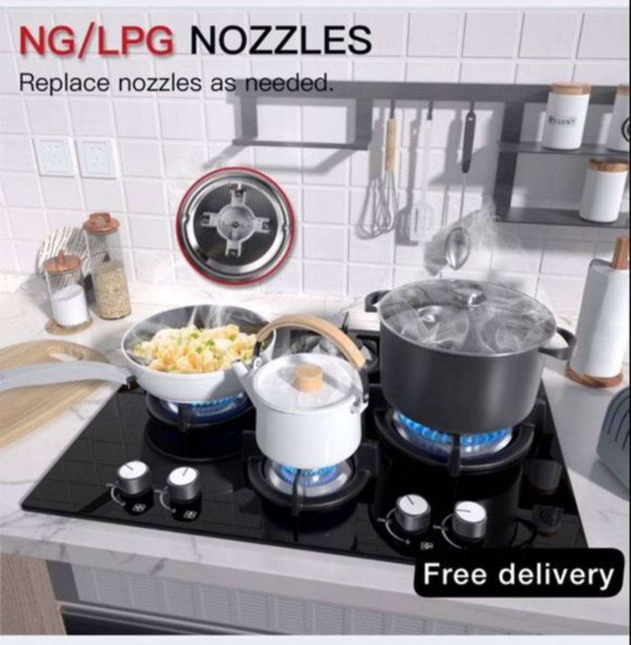 Gas Hob 4 burners propane/natural gas