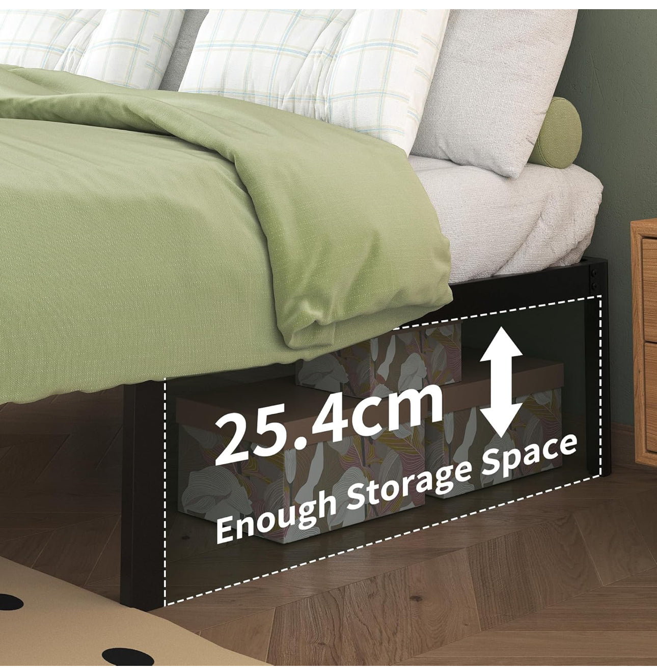 King Size Bed Frame 30.5 cm High with Rounded Corner Legs