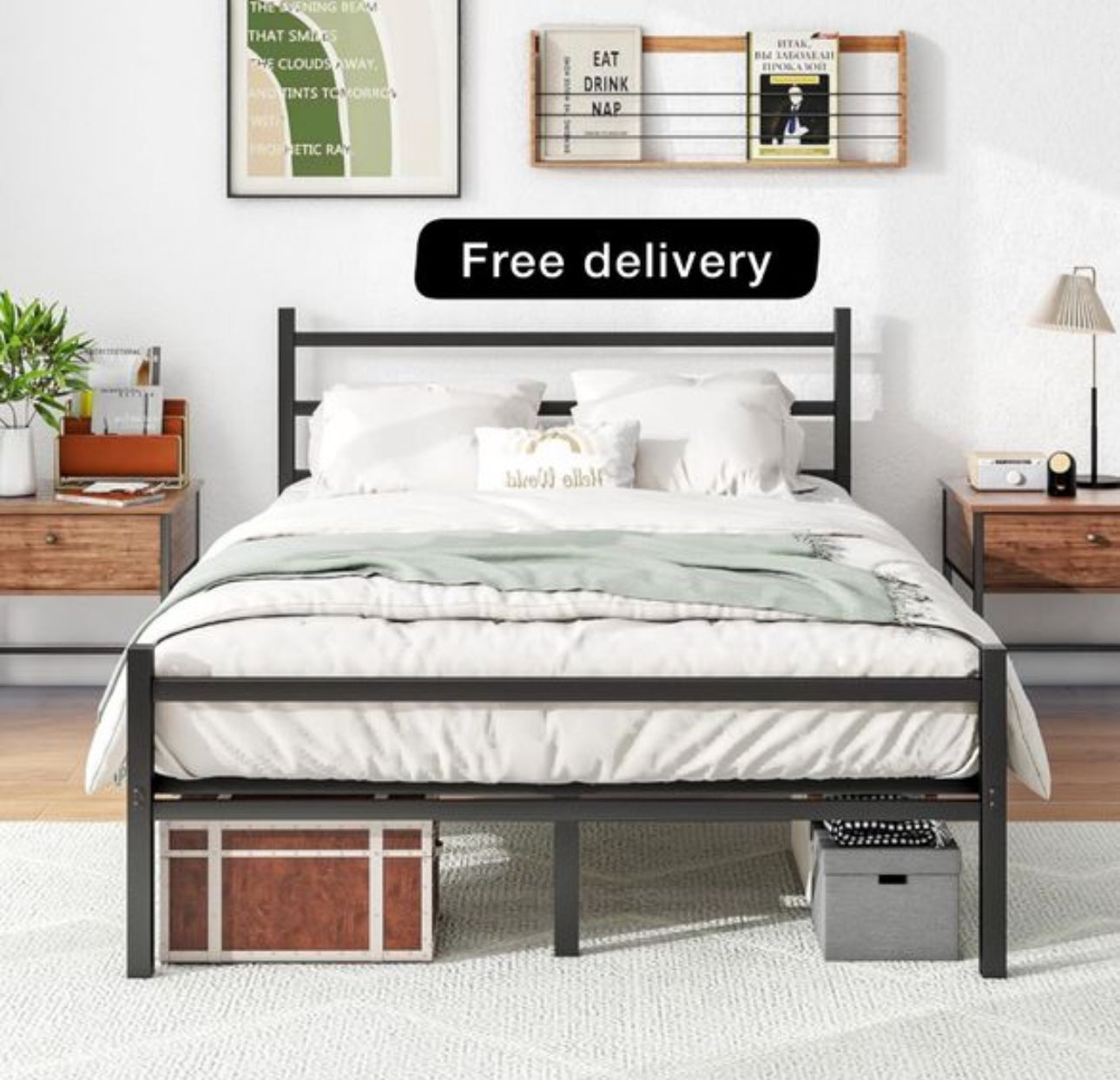 Double Bed Frames Solid Metal Bed Frame Double Bed