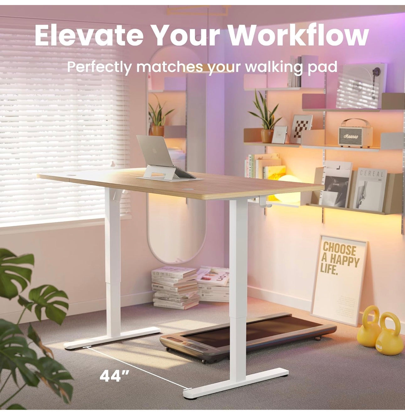 Standing Desk with USB Charging Port, 160 x 80 cm,