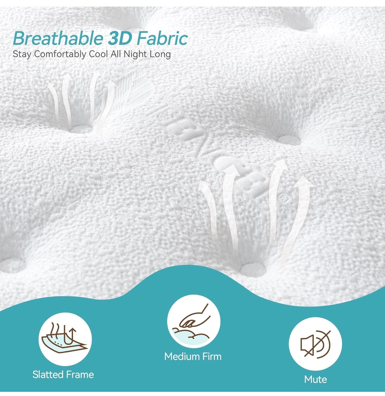 Double Mattress 4FT6, 11 Inch Extra Thick Gel Memory Foam 9 Zone