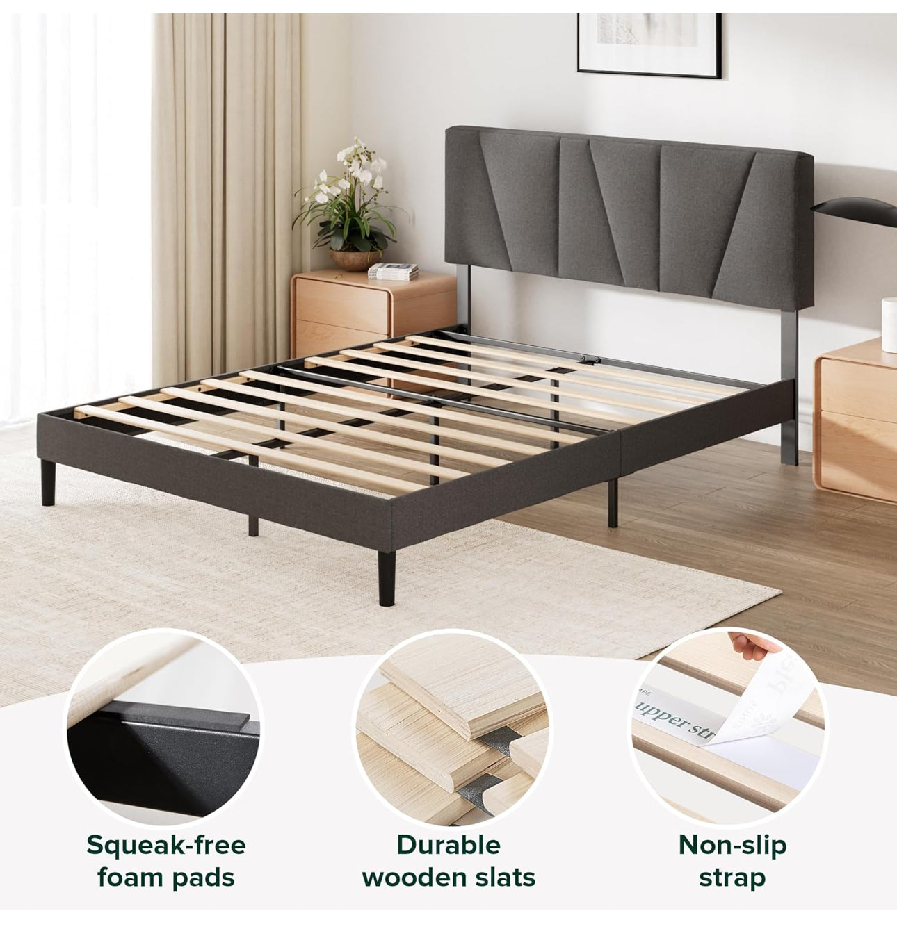 Double Bed Frame – Bed 135 x 190 cm – 30cm Height