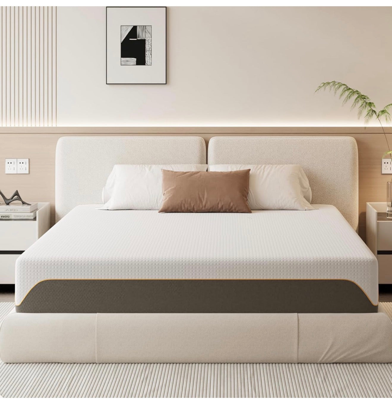 Memory Foam Mattress, 4FT6 Double Mattress, Medium Firm Feel, Soft Skin-friendly Durable, Sleep Cooler and Back Pain Relief, in a Box(135x190x20cm)