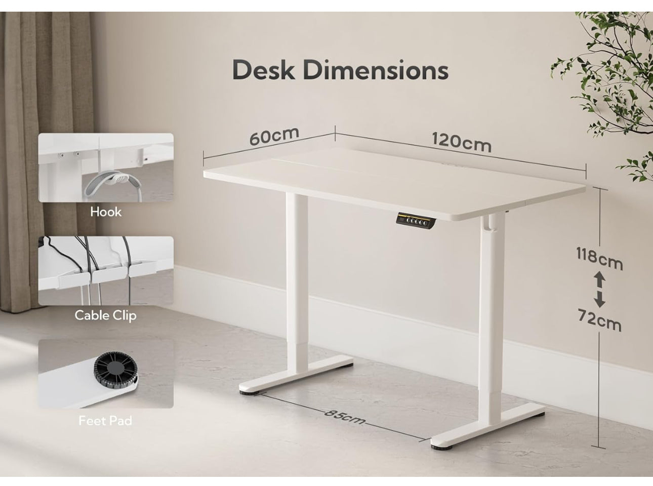 Electric Standing Desk 120x60 cm