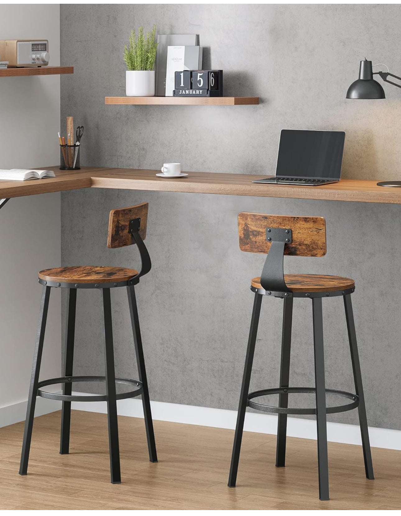 Bar Stools, Set of 2 Tall Bar Stools