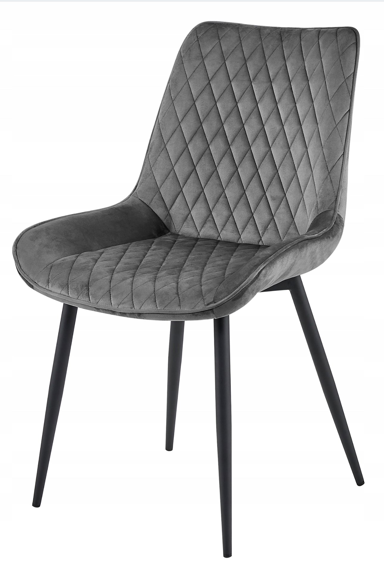 4 x chair dark grey velvet  legs black Vero A