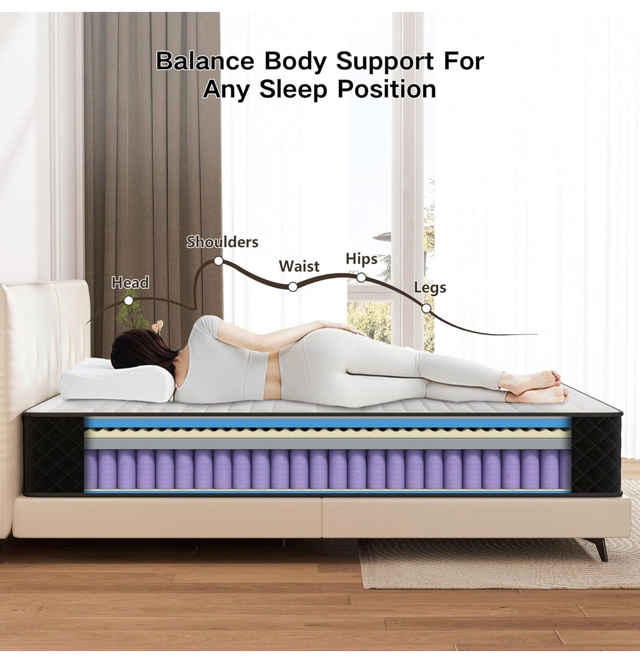 25CM Extra Firm Double Mattresses with Innerspring Hybrid Memory Foam