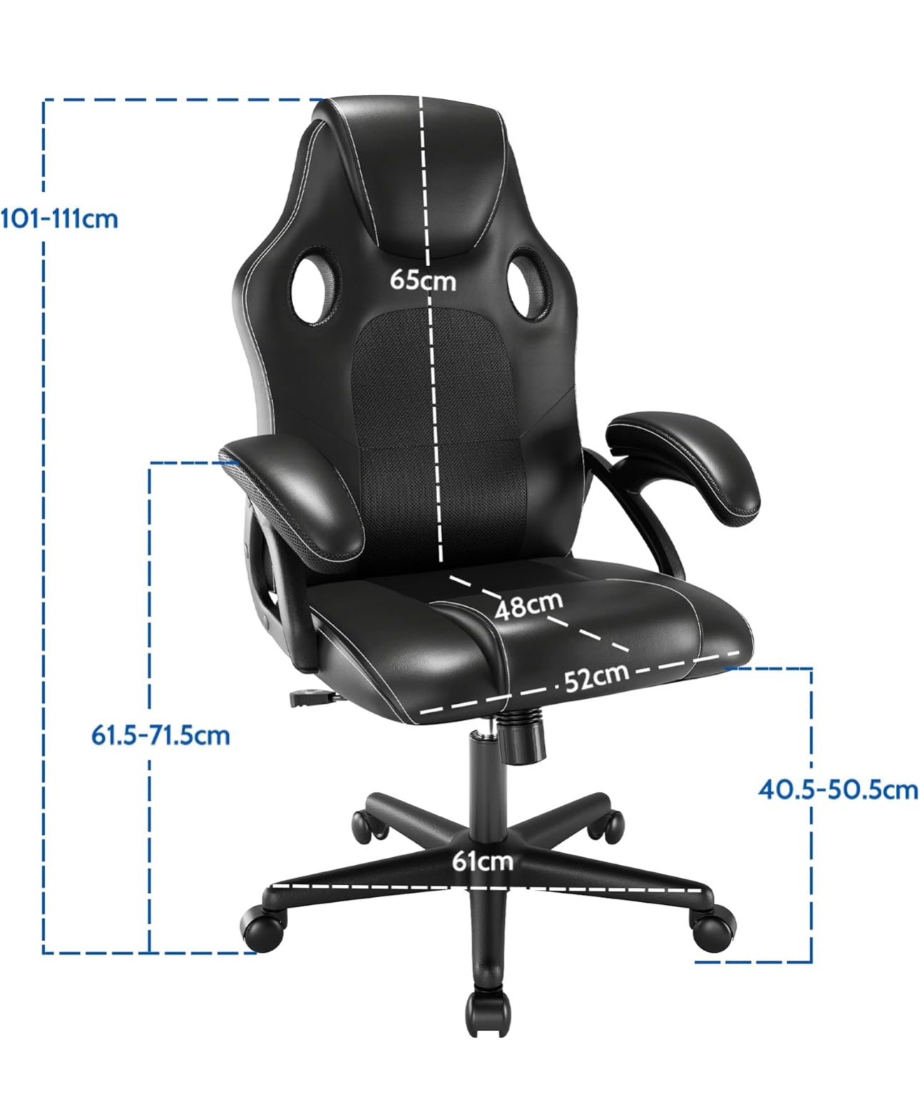 Office chair high back seat with breathable mesh insert padded armrests tilt adjustment durable base