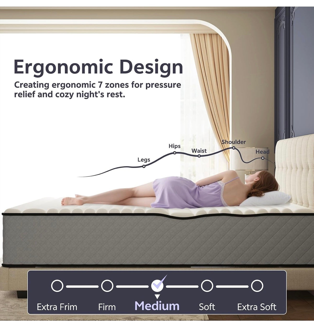 25CM Small Double Mattress – The Innerspring Hybrid Memory Foam Bed in a Box for Ultimate Support and Pressure Relief，Small Double Size Mattress(190x120x25CM)