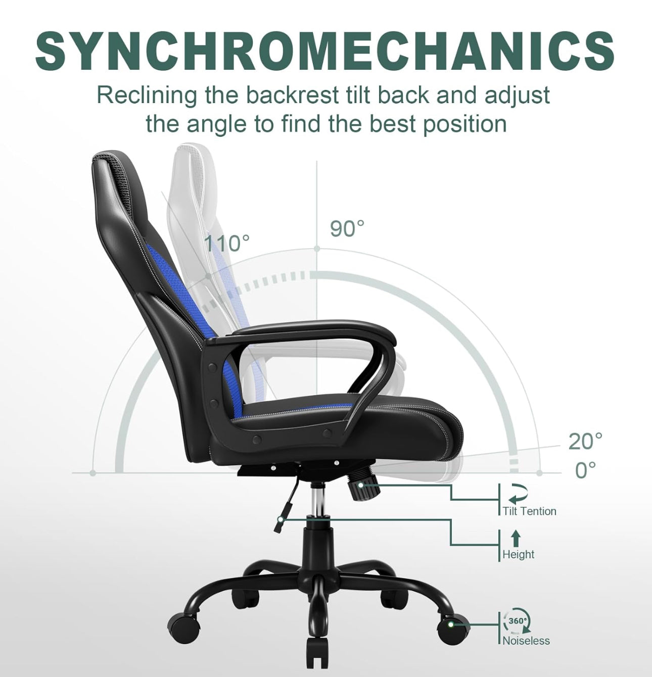 Office Chair Racing Style Blue