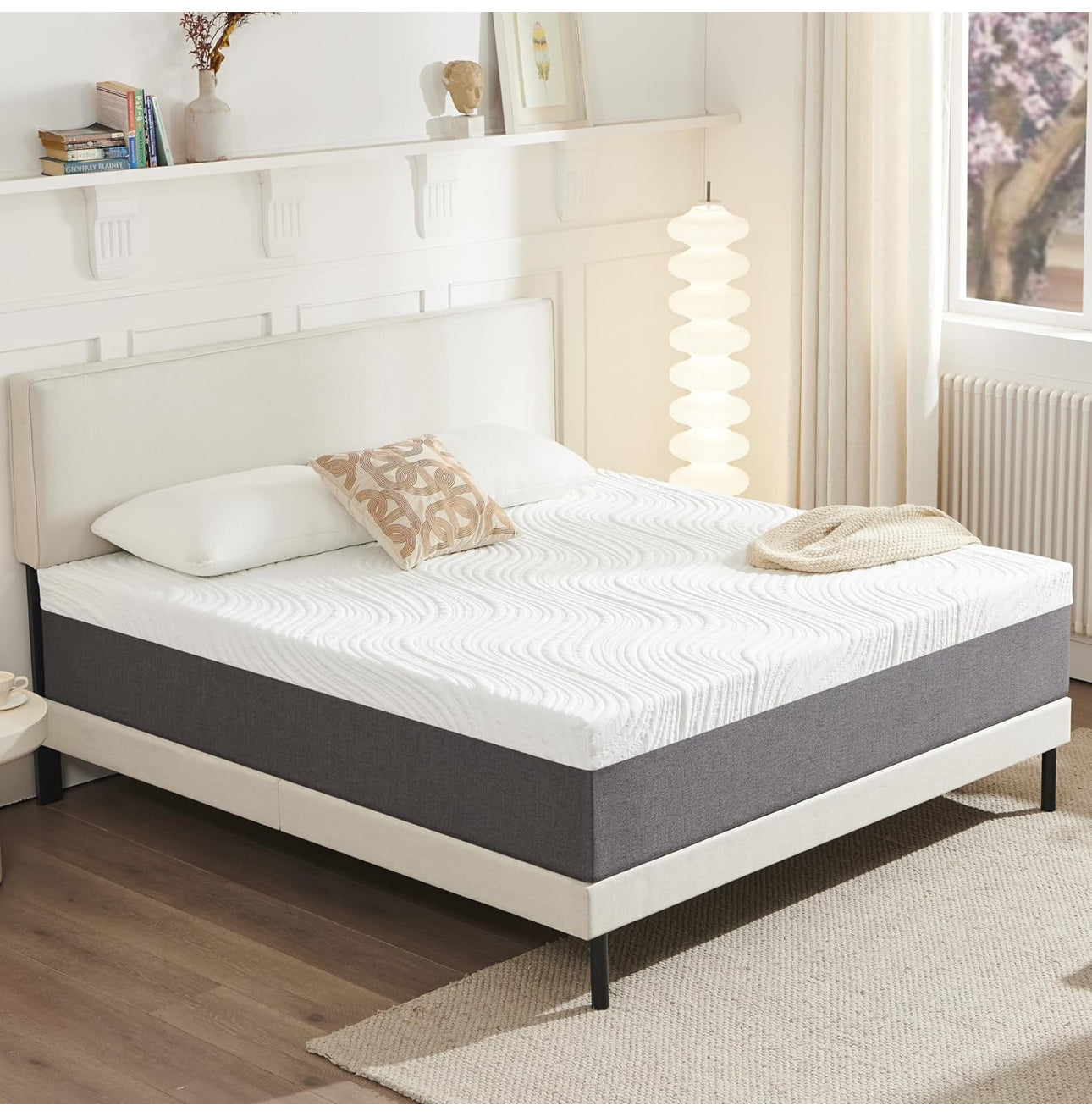 Mattresses, 25cm Super King Mattresses with Memory Foam and Anti-mite, Breathable, Removable Carved Cover