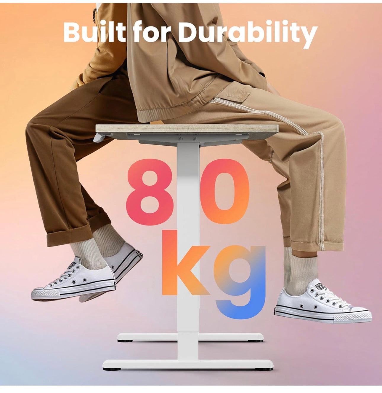Standing Desk with USB Charging Port, 160 x 80 cm,