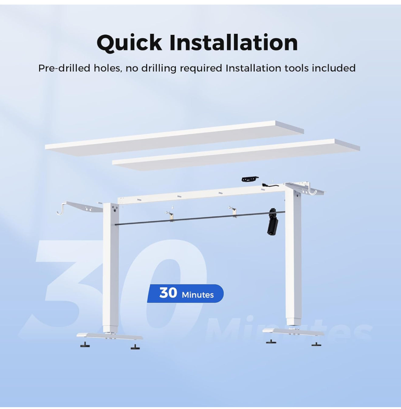Electric Standing Desk, 100 x 60 cm Height Adjustable Sit Stand Desk with Splice Board