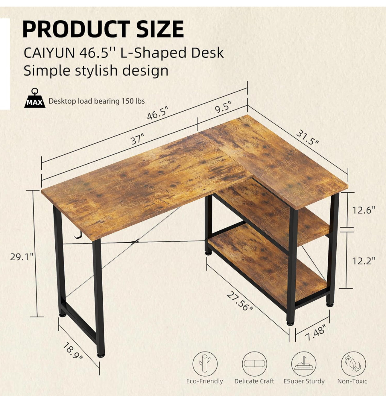 L Shaped Desk 120CM