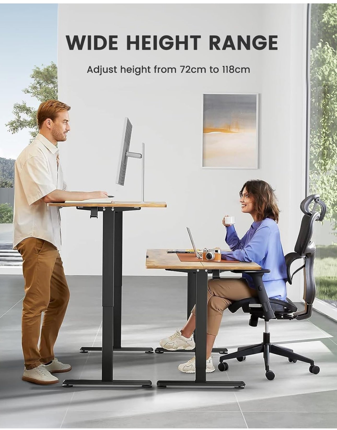 Electric Standing Desk Height Adjustable 100 x 60cm