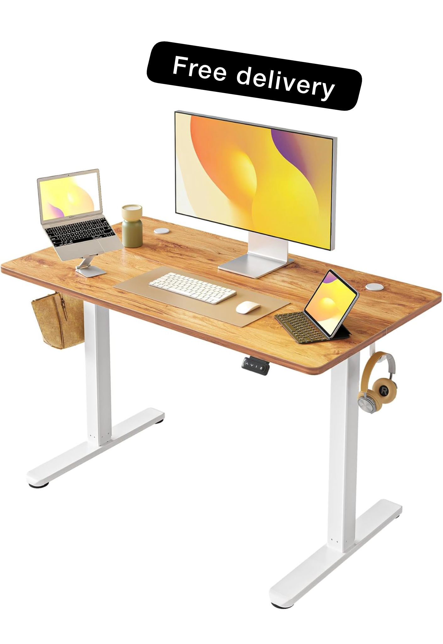 Electric Height Adjustable Standing Desk, 60x100cm