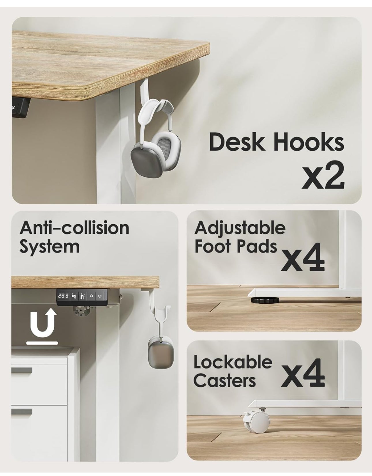 Height Adjustable Electric Standing Desk - 140x60