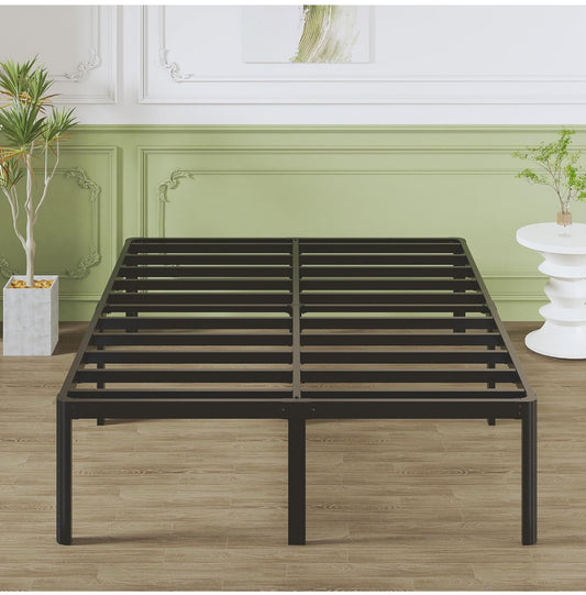 41 cm King Size Bed Frame with Rounded Corner Legs, 5ft Metal Platform Bed Frames King Size with Storage