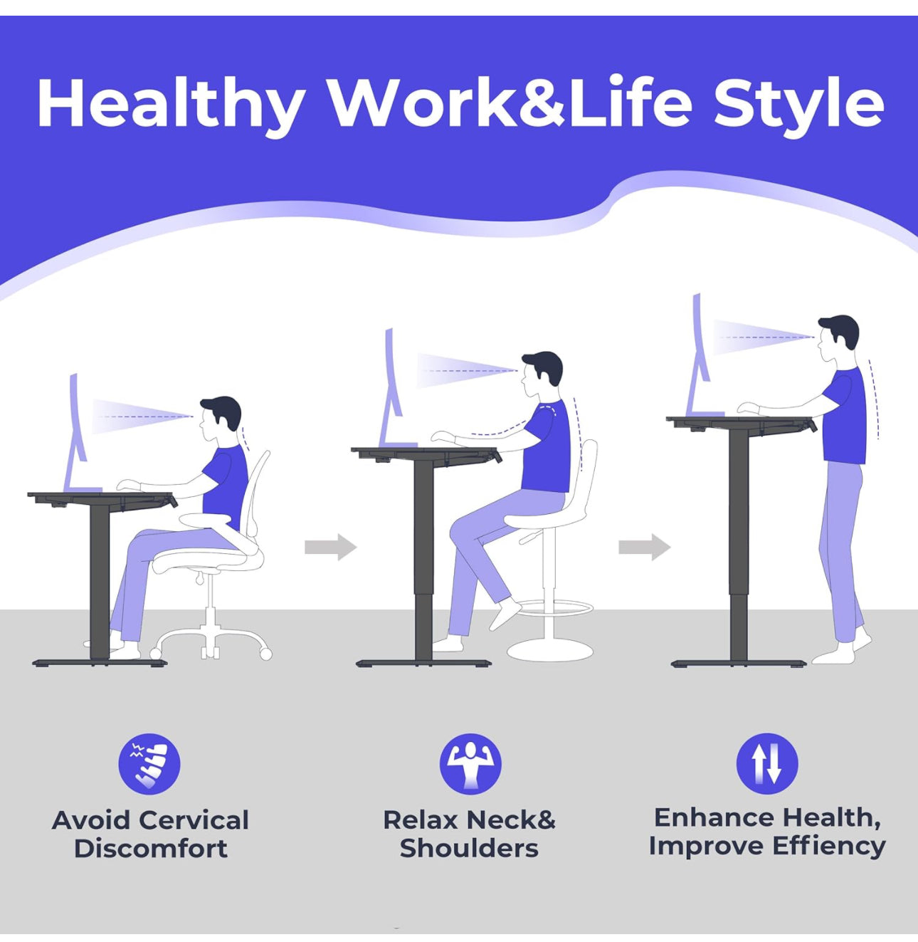 Electric Standing Desk - 140x60cm