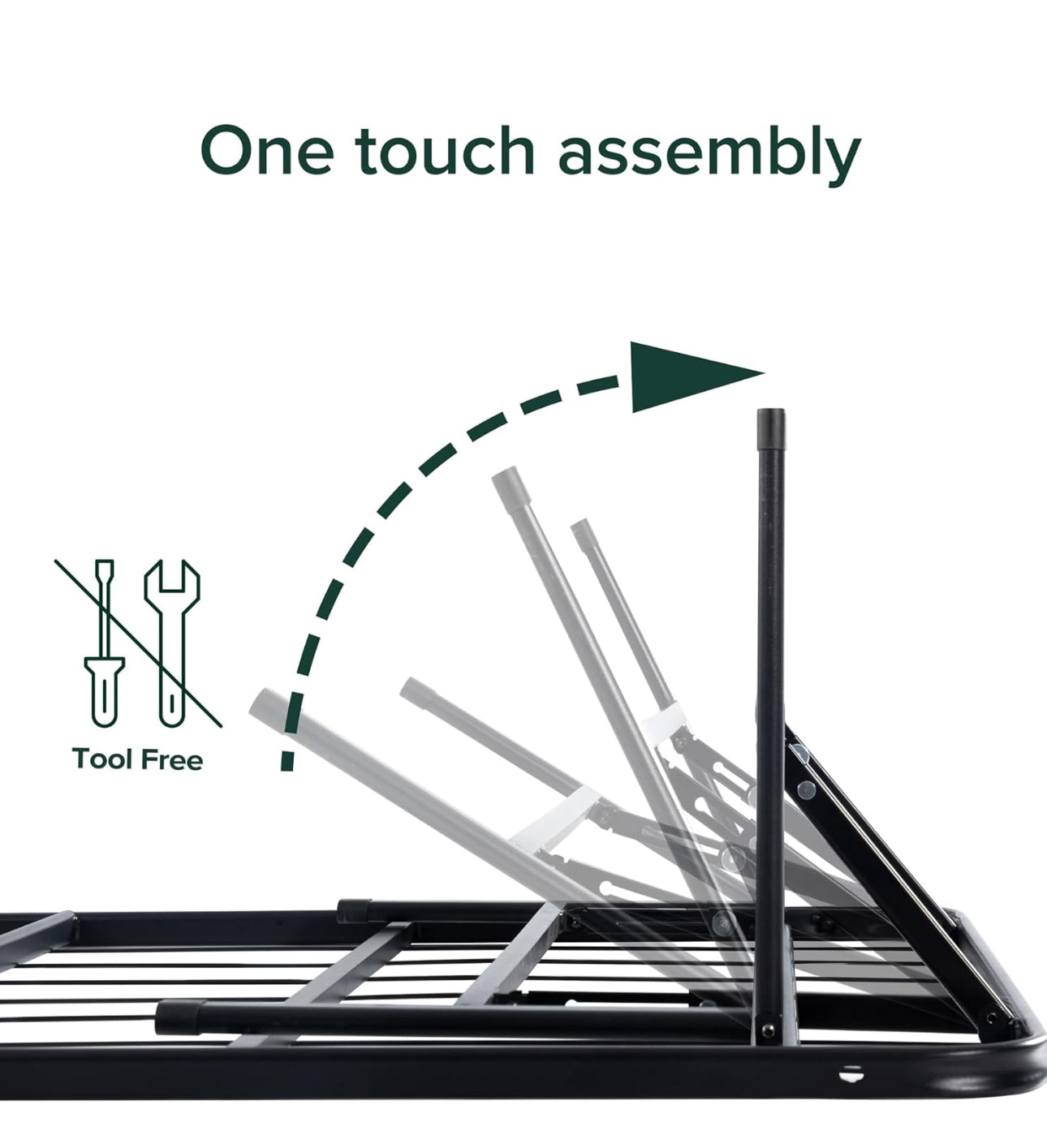 Zero Assembly Bed Frame - Single 90x190cm - 35cm Height - Metal