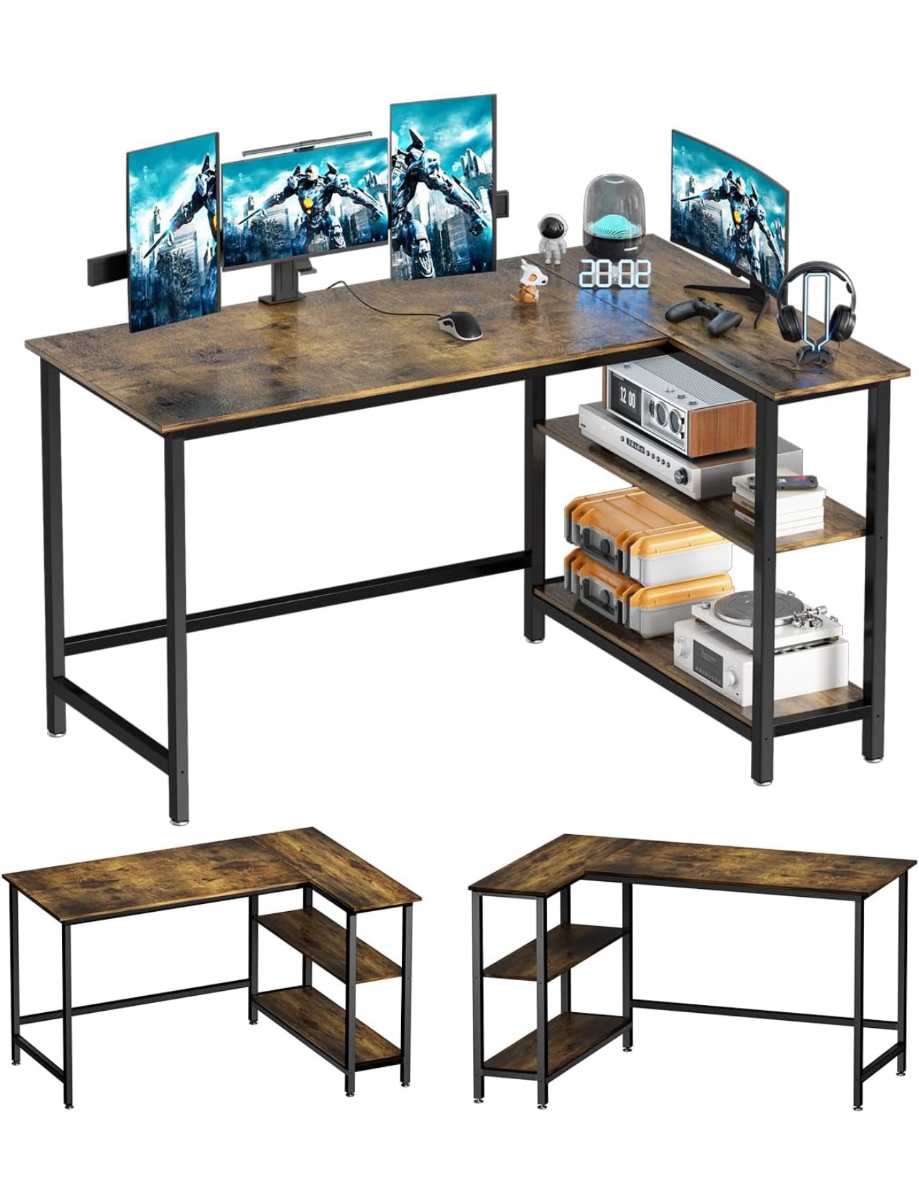 L Shaped Desk, 100x72cm Gaming Computer Desk