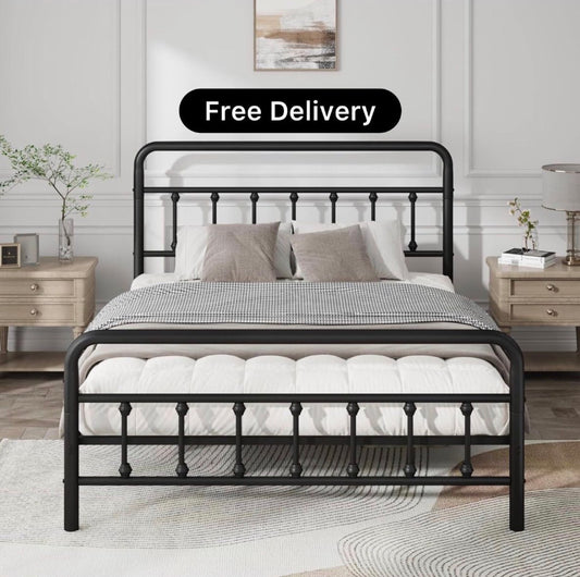 5ft Metal Bed Frame with Victorian Vintage Style