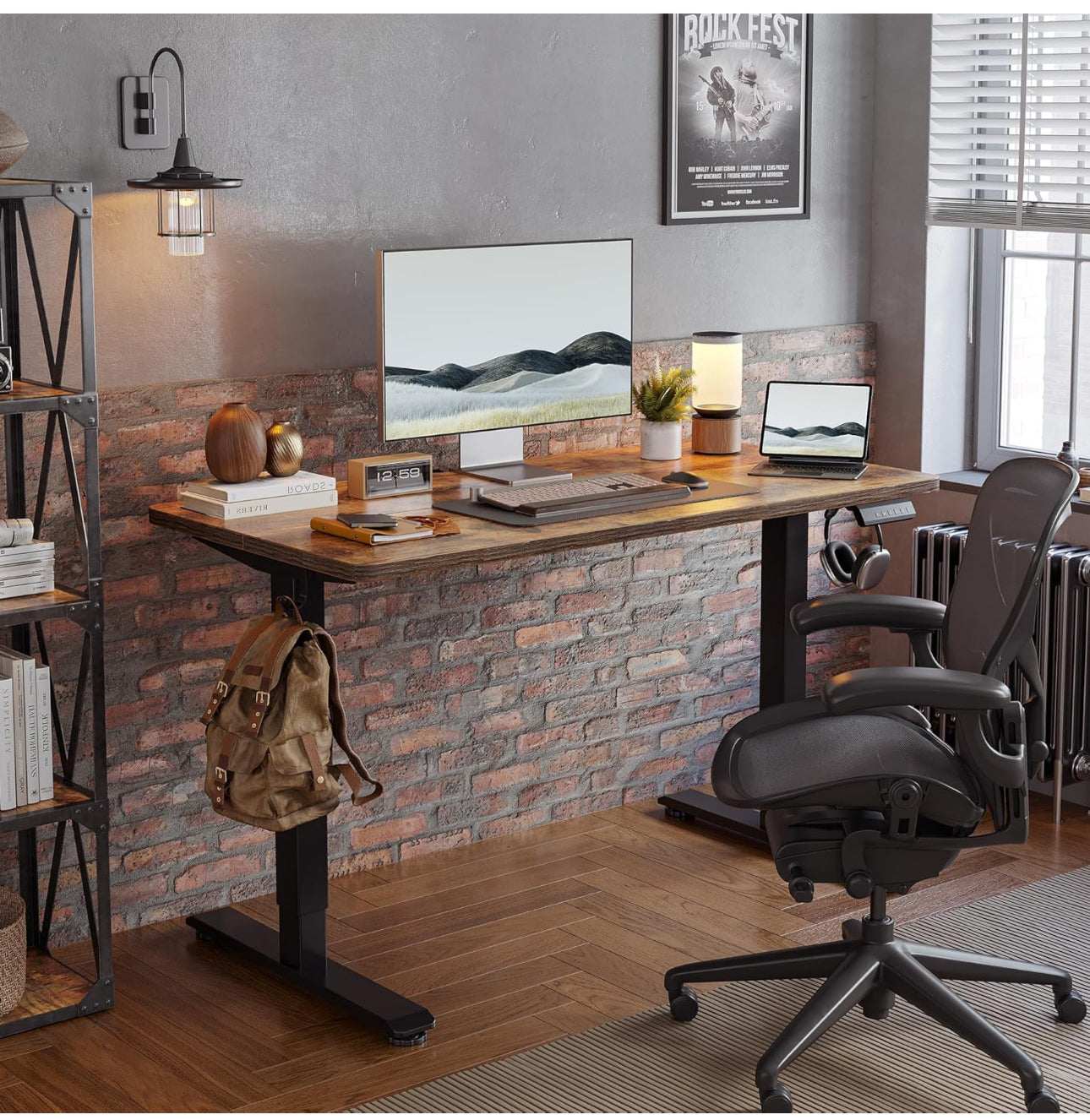 Height Adjustable Electric Standing Desk - 140x60 cm