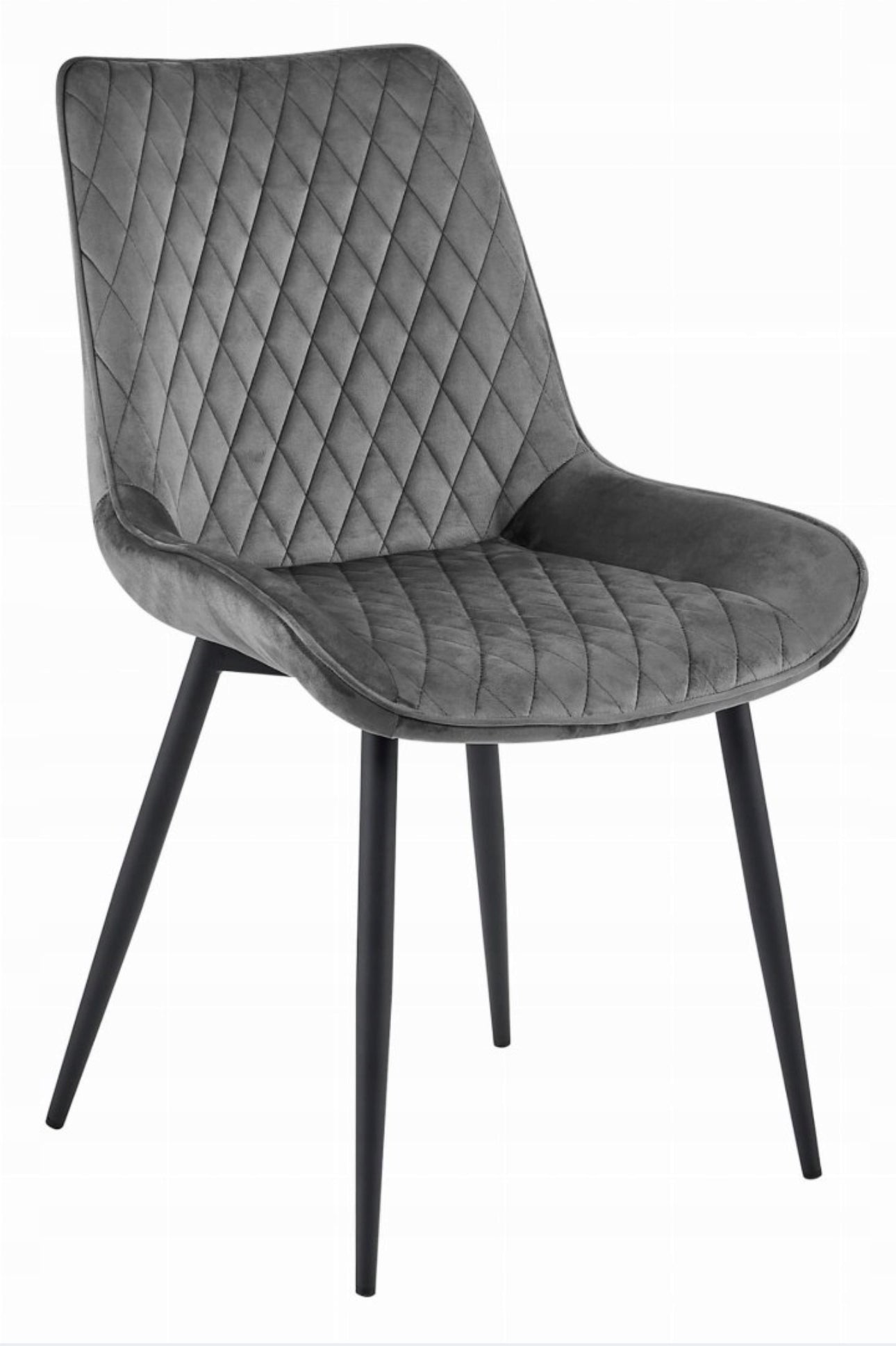 chair dark grey velvet  legs black Vero A