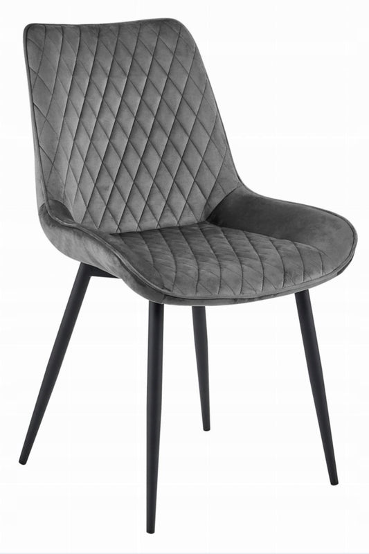 chair dark grey velvet  legs black Vero A