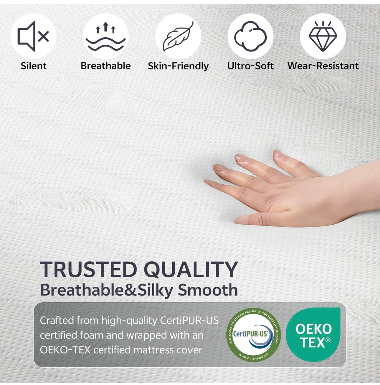 Hybrid King Size Mattresses 5FT 25cm Medium Firm Pocket Sprung 7-Zone OEKO-TEX Certified – Motion Isolation & Pressure Relief for Back Pain – 150x200cm