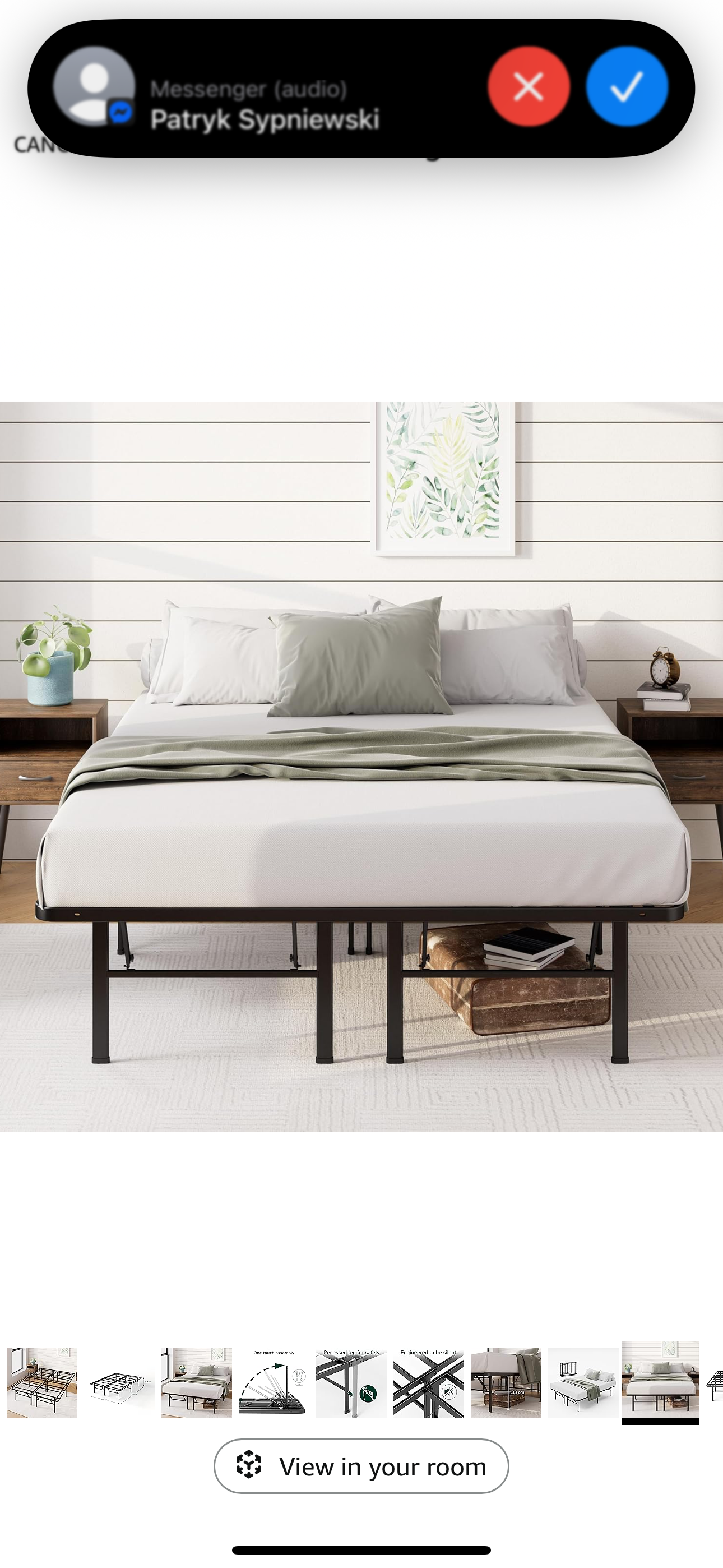 Double Bed frame Bed 135x190 cm  35 cm